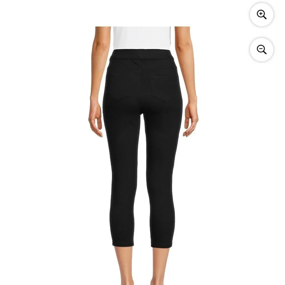 Faded Glory Black Capri Pants with High-Rise Waistband